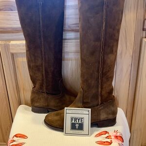 Frye Dark Brown Suede Tall Boots